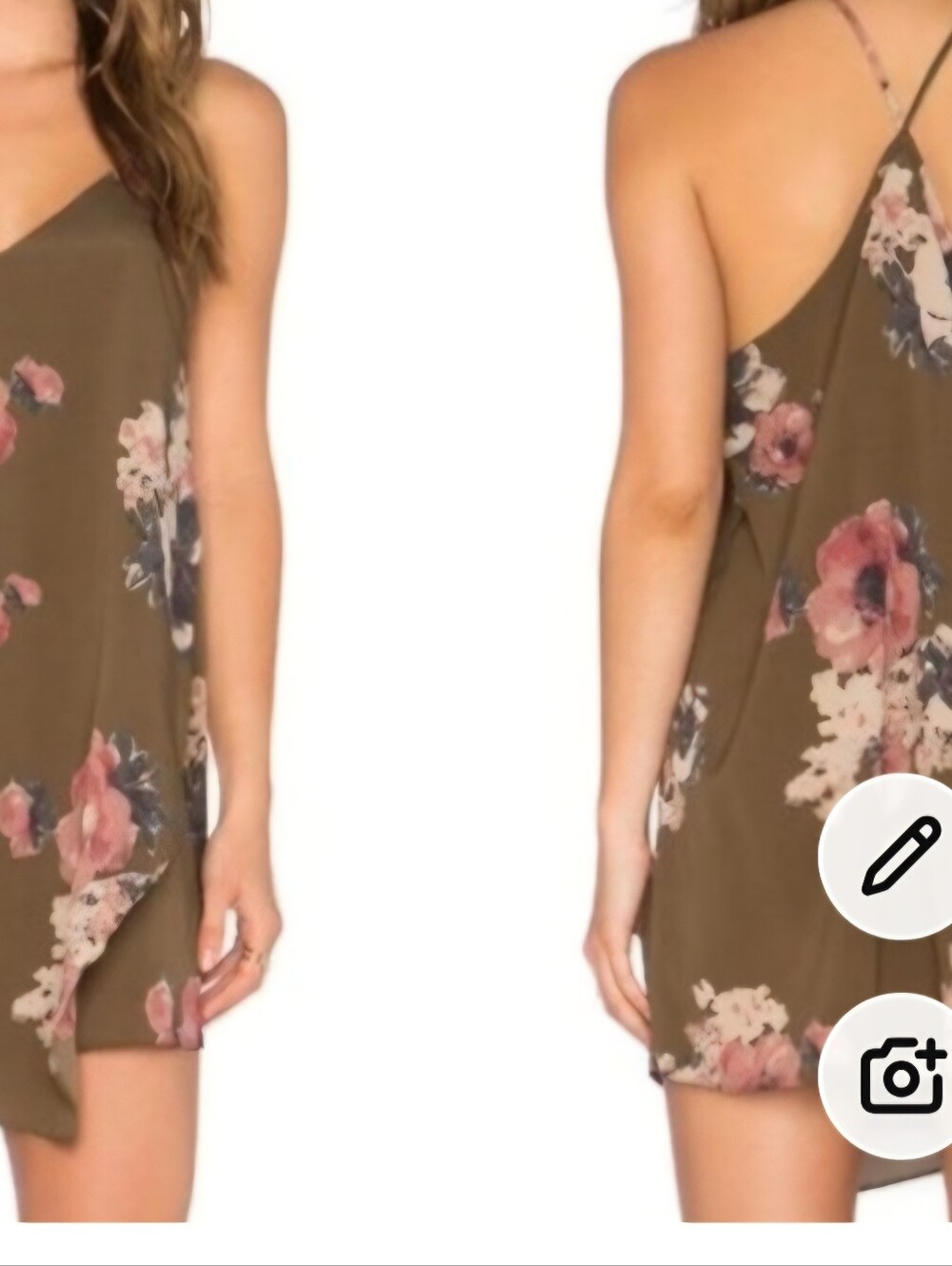 Free People Olive Cascade Slip Dress